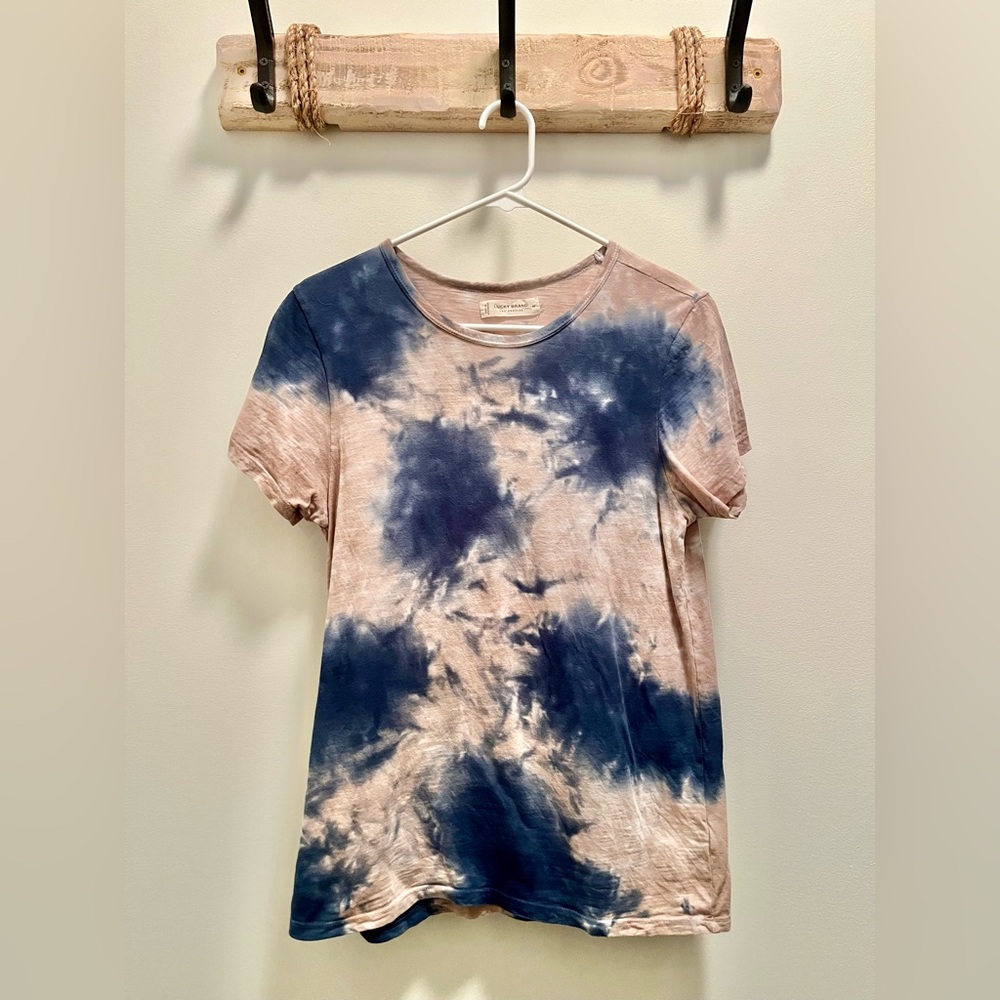 Lucky Brand Classic Crew Tee - Blue Tye Dye